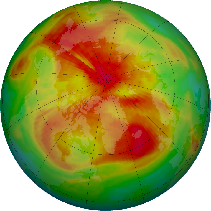 Arctic ozone map for 04 April 1994